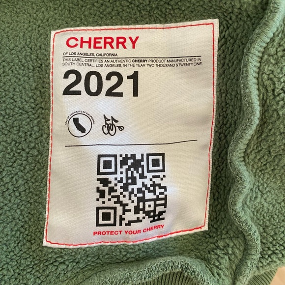 NWOT Cherry LA California Ranch Wear green sweatshirt - Picture 10 of 10